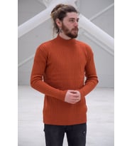 Erkek Yarım Balıkçı Yaka Triko Kazak 21K-6300102 Kiremit