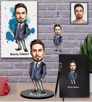 Kişiye Özel Patron Karikatürlü 5 li Hediye Seti Bay-9