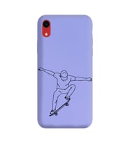 Iphone XR Çizgi Tasarımlı Mor Lansman Telefon Kılıfı