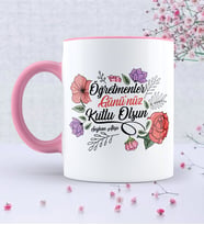 BK Gift Kişiye Özel Öğretmenler Gününüz Kutlu Olsun Pembe Kupa Bardak  5