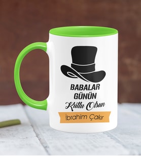 BK Gift Kişiye Özel Babalar Günü Temalı Yeşil Kupa Bardak 24392y