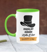 BK Gift Kişiye Özel Babalar Günü Temalı Yeşil Kupa Bardak 24392y