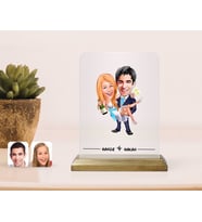 BK Gift Kişiye Özel Evleniyoruz Karikatürlü Çerçeve-4 (Beyaz)
