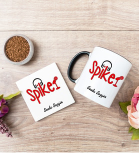 Spiker Siyah Kupa Bardak Ve Bardak Altlığı Seti