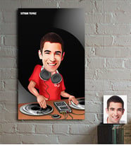 BK Gift Kişiye Özel Bay DJ Karikatür Ahşap Tablo - 1