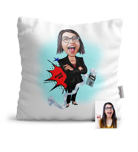 BK Gift Kişiye Özel Bayan Muhasebeci Karikatür  Yastık  2