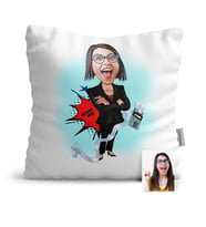 BK Gift Kişiye Özel Bayan Muhasebeci Karikatür  Yastık  2