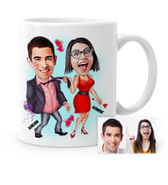 BK Gift Kişiye Özel Sevgililer Karikatür Beyaz Kupa Bardak  4
