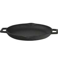 Lava Demir Döküm Yuvarlak Kavurma Tavası 30 cm Metal Kulplu (Siyah)
