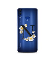 Papatya Harf Tasarım Süper Şeffaf Silikon Telefon Kılıfı Huawei Honor 8c N-Harfi