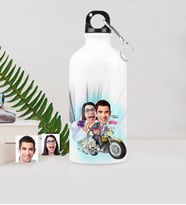 BK Gift Kişiye Özel Gelin Damat Karikatürlü Metal Suluk 500 Ml 8
