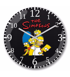 Os Simpsons Duvar Saati Bombeli Gercek Cam