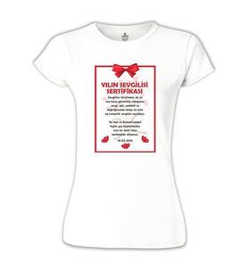 Yılın Sevgilisi Beyaz Bayan Tshirt