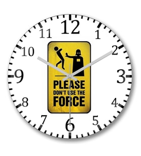 Don't use the Force Duvar Saati Bombeli Gercek Cam