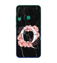 Mermer Çiçekli Harf Tasarım Süper Şeffaf Silikon Telefon Kılıfı Huawei P40 Lite 