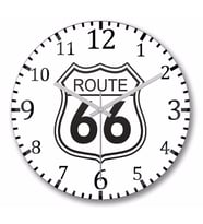 Route 66 Duvar Saati Bombeli Gercek Cam