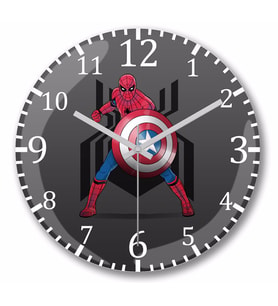Spider Man Captain Underoos Duvar Saati Bombeli Gercek Cam