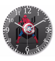 Spider Man Captain Underoos Duvar Saati Bombeli Gercek Cam