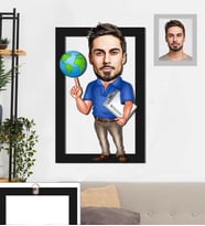 Kişiye Özel İş Adamı Karikatürlü 3D Ahşap Tablo 30x47 Bay-16