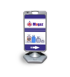 Mogaz  Tüp   Reklam ve Yönlendirme Uyari Dubasi A Tabela Gri