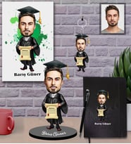 Kişiye Özel Mezuniyet Karikatürlü 5 li Hediye Seti Bay-2