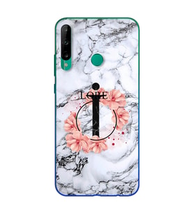 Mermer Çiçekli Harf Tasarım Süper Şeffaf Silikon Telefon Kılıfı Huawei P40 Lite 