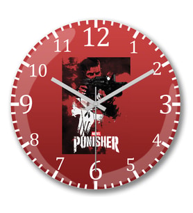 Marvel's The Punisher Duvar Saati Bombeli Gercek Cam