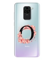 Pembe Çiçekli Harf Tasarım Süper Şeffaf Silikon Telefon Kılıfı Xiomai Redmi Note