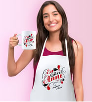 BK Gift Kişiye Özel En Güzel Anne Mutfak Önlüğü Kupa Seti (Beyaz)