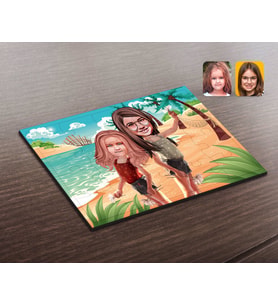 BK Gift Kişiye Özel Kız Kardeşler Karikatürlü Ahşap Puzzle-5