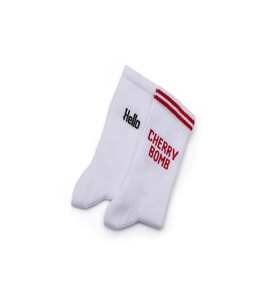 2'li Kadın Asortili Hello ve Cherry Bomb Yazılı Çorap 8500-B2 (Karışık)