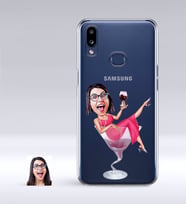 BK Gift Kişiye Özel Bayan Karikatürlü Samsung Galaxy A10s İnce Şeffaf Silikon Telefon Kapağı-22 (Beyaz)