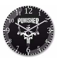 The  Punisher Duvar Saati Bombeli Gercek Cam