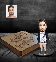 Kişiye Özel İş Adamı Karikatürlü Ahşap Biblo Kutulu Bay-25