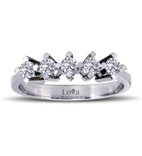 Lova F Renk 0,42 Karat Pırlanta Beştaş Yüzük - 1070083