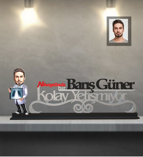 Kişiye Özel Doktor Karikatürlü Kolay Yetişmiyor Ahşap Biblo Bay-4