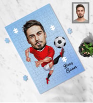 Kişiye Özel Futbolcu Karikatürlü A3 240 Parça Puzzle Bay-3