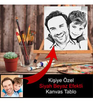 Kişiye Özel Fotoğrafınızdan Siyah Beyaz Efektli Kanvas Tablo