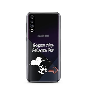 Snoopy Tasarımlı Süper Şeffaf Silikon Telefon Kılıfı Samsung A30s