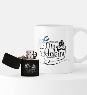 BK Gift Kişiye Özel Diş Hekimi Temalı Çakmak ve Kupa Seti - 2