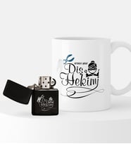 BK Gift Kişiye Özel Diş Hekimi Temalı Çakmak ve Kupa Seti - 2