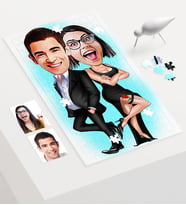 BK Gift Kişiye Özel Sevgililer Karikatür 240 Parça A3 Puzzle  6