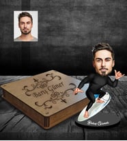 Kişiye Özel Sporcu Karikatürlü Ahşap Biblo Kutulu Bay-10
