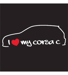 I Love My Corsa C Araba Sticker Etiket yapıştırması 2 Adet