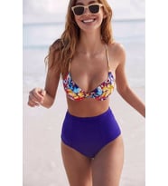 Angelsin Renkli Destekli Bel Bikini Üst (Çok Renkli)