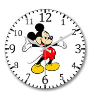 Mickey Mouse Duvar Saati Bombeli Gercek Cam-Recovered