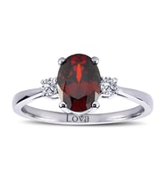 Lova Pırlantalı Oval Garnet Yüzük - 1020227