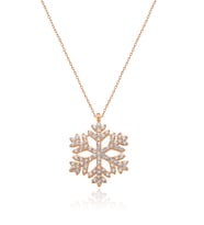 Papatya Silver Nano Zirkon Taşlı 925 Ayar Gümüş Kartanesi Kolye (Rose)