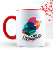 BK Gift Kişiye Özel En İyi Öğretmen Kırmızı Kupa Bardak  3