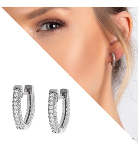 Starlight Diamond Zirkon Taşlı Mikro Halka Tasarım 925 Ayar Gümüş Küpe
